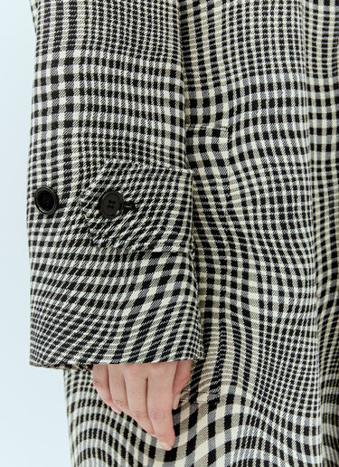 Burberry Long Warped Houndstooth Car Coat Grey bur0255036