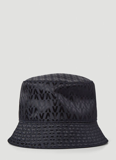 Valentino Reversible Logo Jacquard Bucket Hat Black val0145028