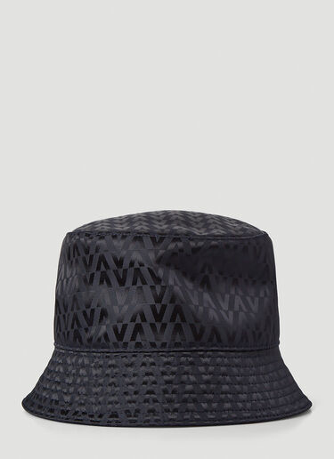 Valentino 双面徽标提花渔夫帽 黑 val0145028