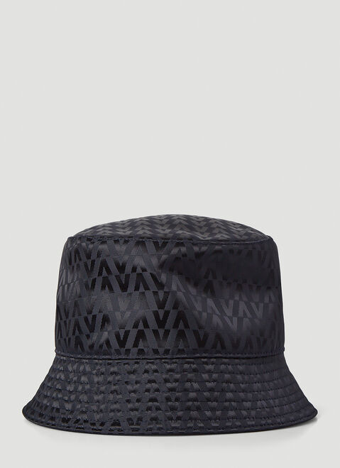 Valentino Reversible Logo Jacquard Bucket Hat Black val0137021