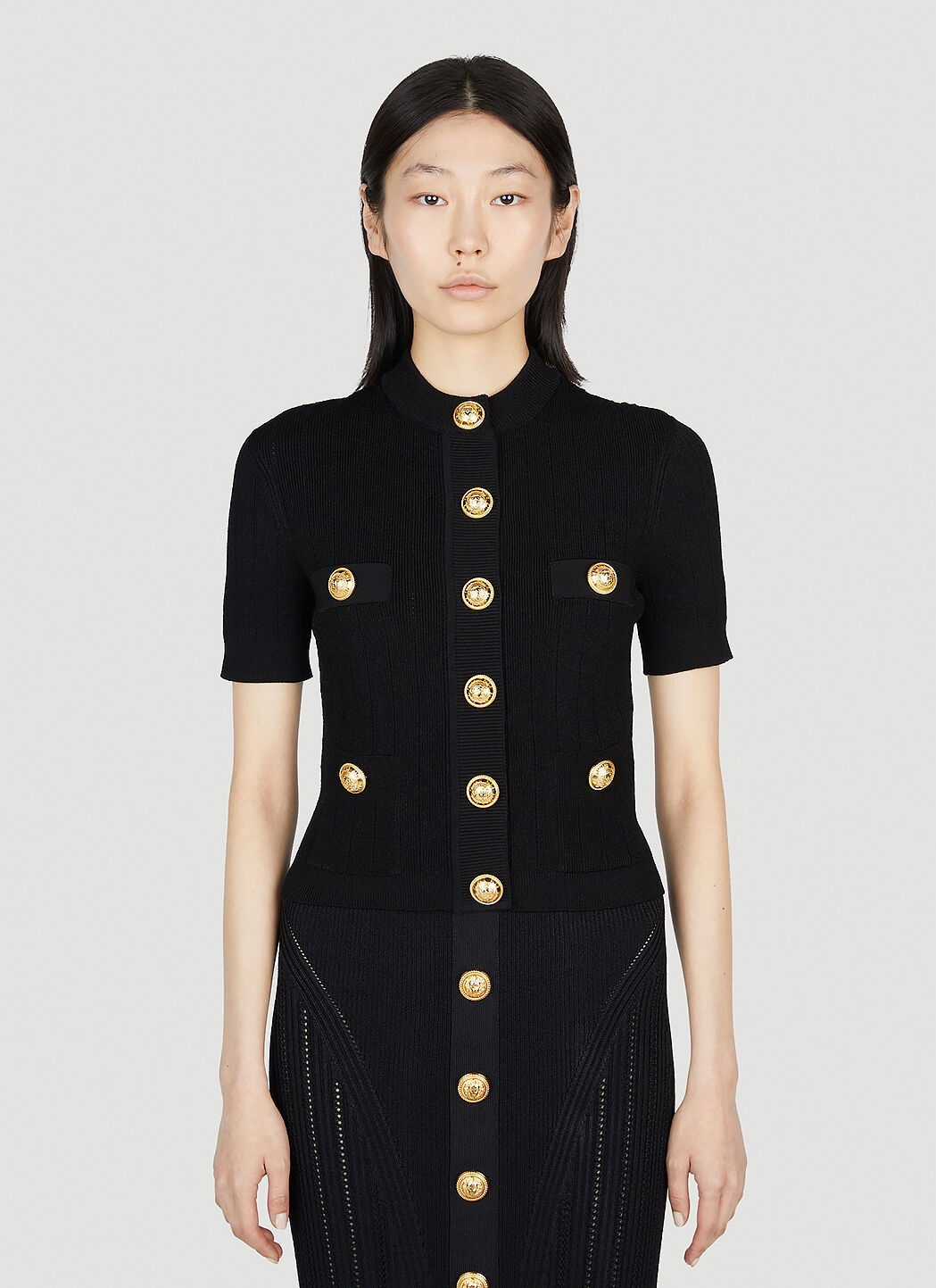 Short sleeve black cardigan sales