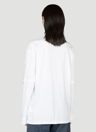GANNI Relaxed Cat Long Sleeve T-Shirt White gan0253006