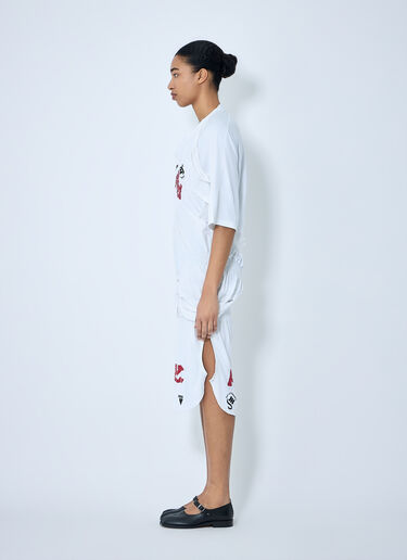 LUEDER Shirred Football Dress White ldr0264006