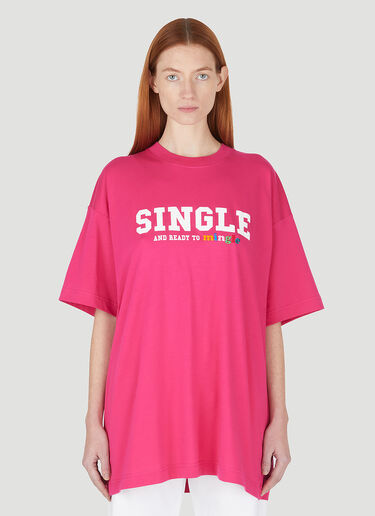VETEMENTS [Single Ready To Mingle] Tシャツ ピンク vet0247023