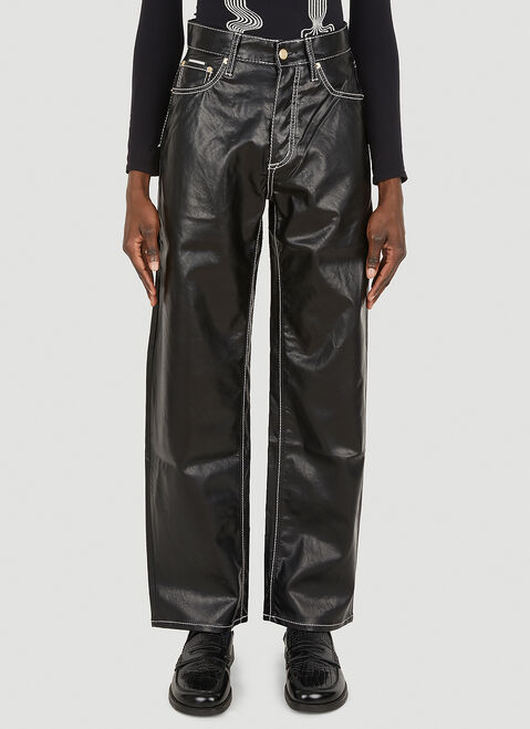 Eytys Benz Vegan Leather Pants Brown eyt0351008