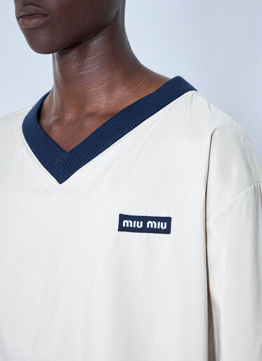 LN-CC® - Miu Miu: Technical Pongé Sweatshirt - Cream Miu Miu Technical Pongé Sweatshirt Cream miu0165010