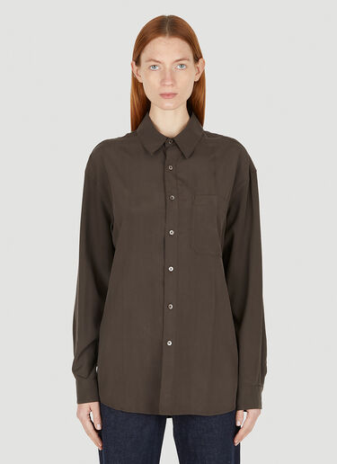 Lemaire Regular Collar Shirt Brown lem0248005