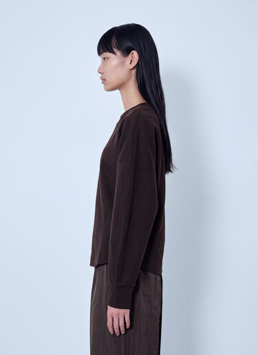 LN-CC® - Max Mara: Structured Crewneck Sweatshirt - Dark Brown Max Mara Structured Crewneck Sweatshirt Dark Brown max0266039