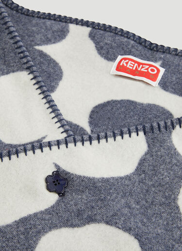 Kenzo Flower Blanket Scarf Blue knz0150058