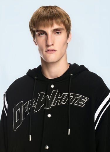 Off-White Fleece 00 Varsity Hooded Jacket Black ofw0160089