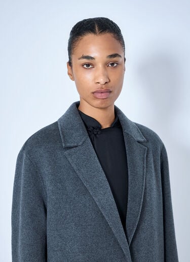 LN-CC® - RÓHE: Double-Faced Wool Long Coat - Grey RÓHE Double-Faced Wool Long Coat Grey roe0265021