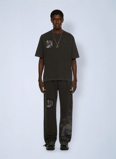 Off-White Faded Painting Skate Logo T-Shirt Black ofw0162023