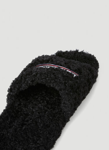 Balenciaga Furry Faux Shearling Slides Black bal0147021