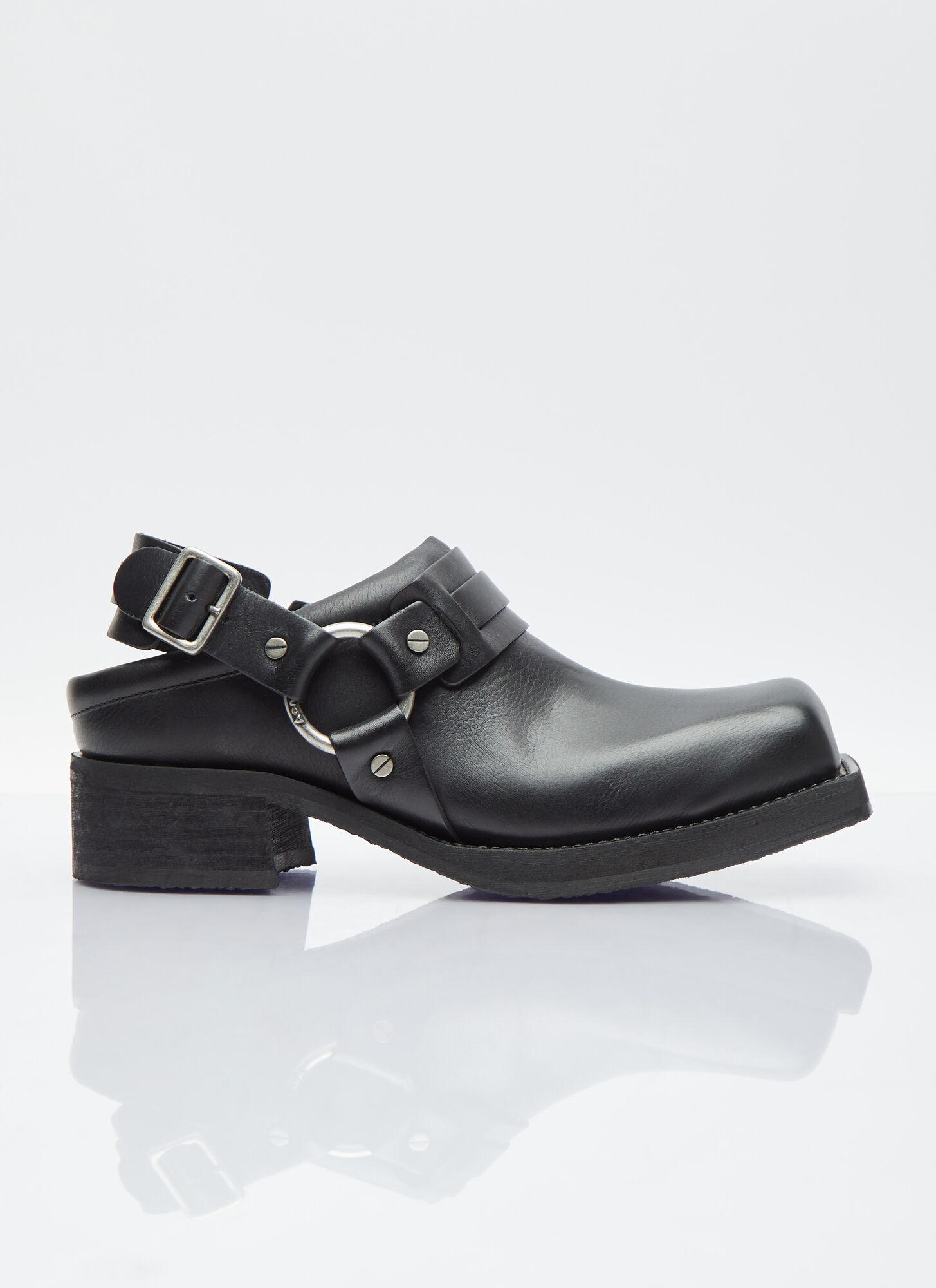 Shop Acne Studios Buckle Leather Shoes In Black