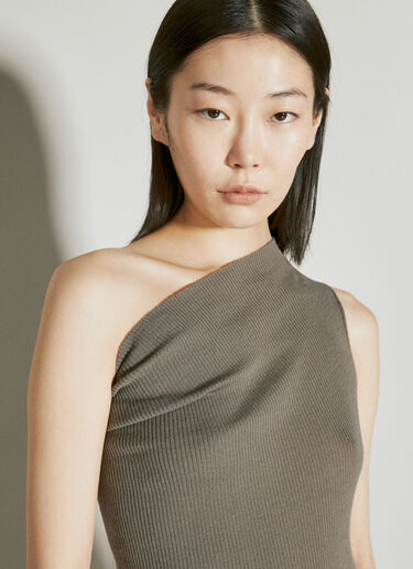 Rick Owens Wool Knit Maxi Dress Grey ric0255007