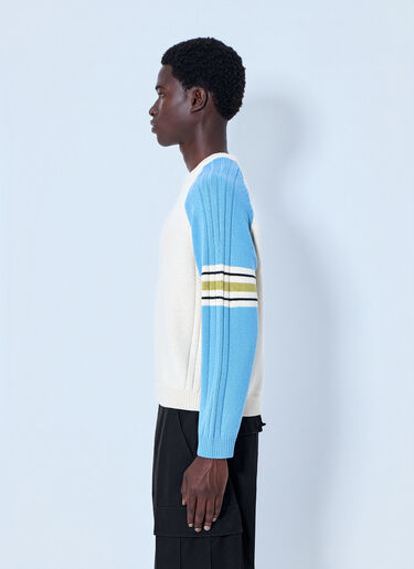 LN-CC® - Stüssy: Stripe Raglan Crewneck Sweatshirt - Blue Stüssy Stripe Raglan Crewneck Sweatshirt Blue sts0164031
