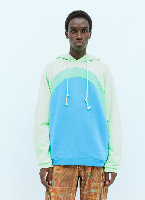 The Elder Statesman Rainbow Hooded Sweatshirt Green tes0150001