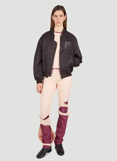 Raf Simons Logo Patch Bomber Jacket Brown raf0251002