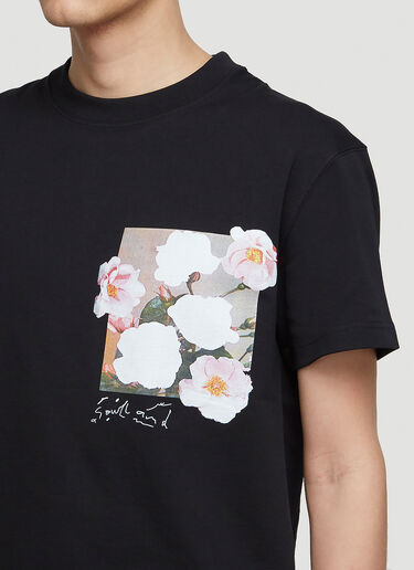 Soulland 花卉涂鸦 T 恤 黑色 sld0148001
