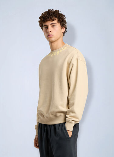 Palm Angels Neck Logo Regular Crew Beige pma0166276