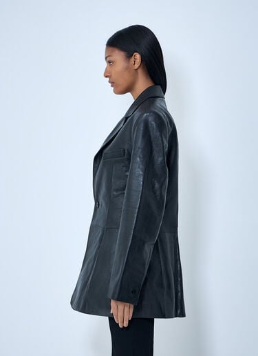 Alexander Wang Leather Single-Breasted Blazer Black awg0263011