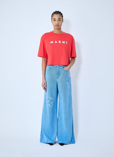 Marni Logo Print T-shirt Red mni0259012