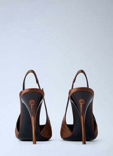 LN-CC® - Saint Laurent: Slingback Stiletto Heels - Brown Saint Laurent Slingback Stiletto Heels Brown sla0264023