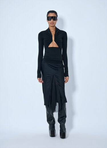 LN-CC® - Rick Owens: Jersey LS Prong Top - Black Rick Owens Jersey LS Prong Top Black ric0265031