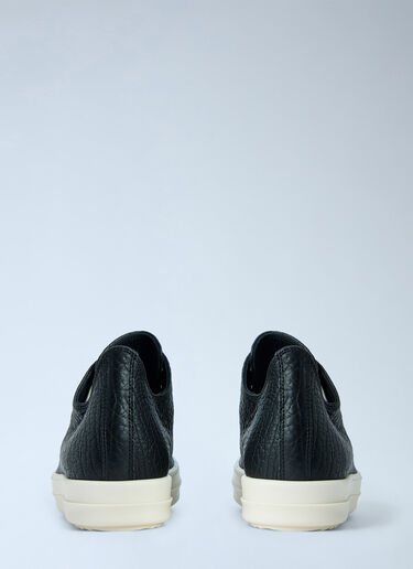 LN-CC® - Rick Owens: Textured Leather Low-Top Sneakers - Black Rick Owens Textured Leather Low-Top Sneakers Black ric0265042