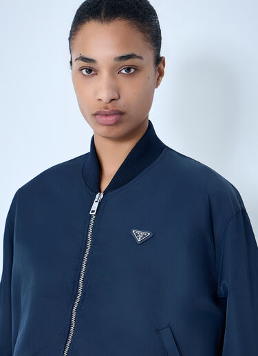 Prada Zip-Up Bomber Jacket Blue pra0264003