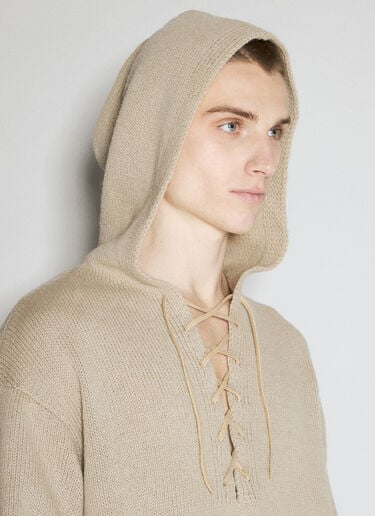 UNDERCOVER Lace-Up Hooded Sweater Beige und0154004