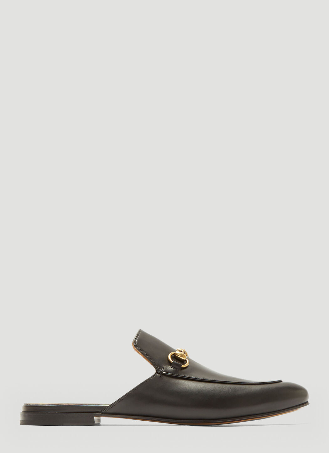 Saint Laurent Horsebit Leather Slipper Shoes Black sla0235028