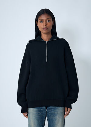 Balenciaga Zip-Up Sweater Black bal0262003