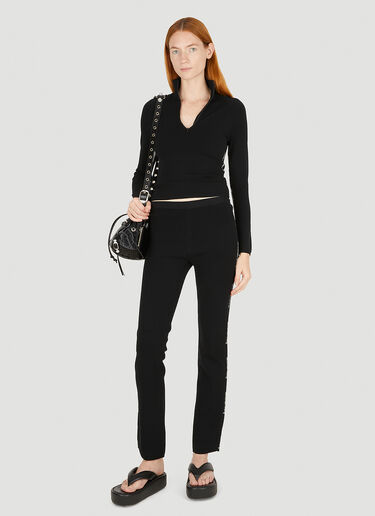 Alexander Wang Jacquard Logo Zip Top Black awg0250042