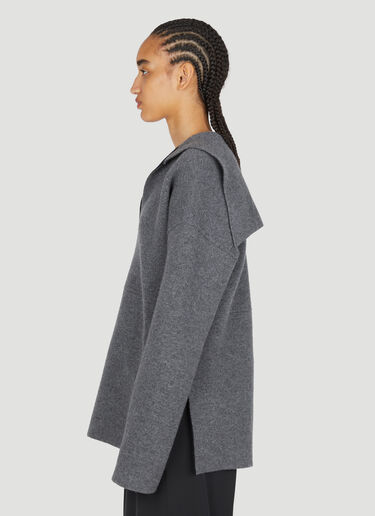 Jil Sander Sailor Neckline Knit Sweater Grey jil0253009