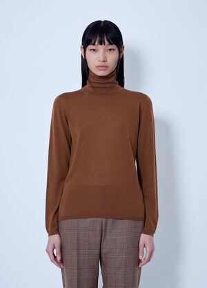 Max Mara Turtleneck Fine Knit Sweater Brown max0266028