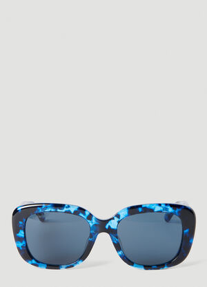 Balenciaga Monaco Square Tortoiseshell Sunglasses Blue bcs0253007
