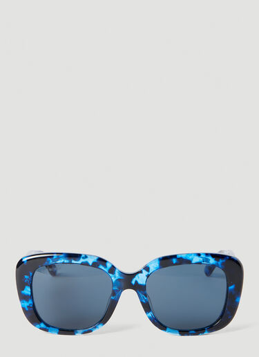 Balenciaga Monaco Square Tortoiseshell Sunglasses Blue bcs0253007
