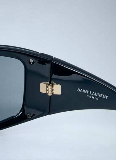 LN-CC® - Saint Laurent: Wraparound Shield Sunglasses - Black Saint Laurent Wraparound Shield Sunglasses Black sla0264032