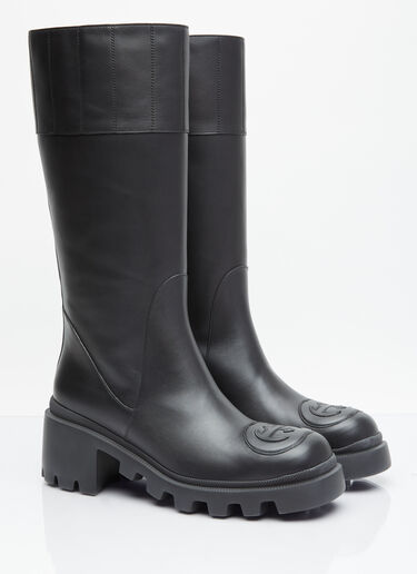 Gucci Interlocking G High Leather Boots Black guc0255062