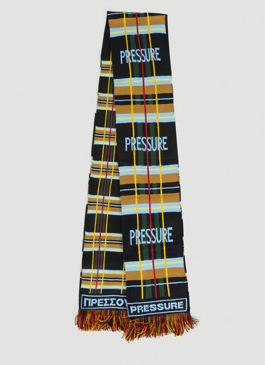 Pressure 徽标提花格纹围巾 黑色 prs0150010
