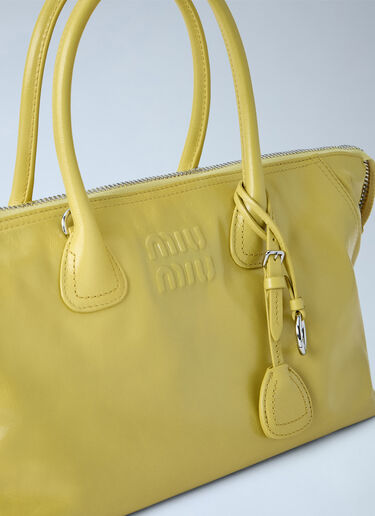 LN-CC® - Miu Miu: Leather Top Handle Bag - Yellow Miu Miu Leather Top Handle Bag Yellow miu0266102
