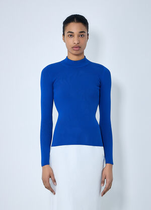 Jil Sander Mockneck Sweater Blue jil0264034