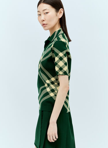 Burberry Check Polo Top Green bur0255047