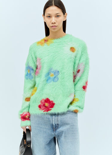 Acne Studios プリントふわふわセーター グリーン acn0256014