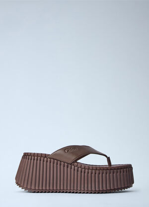 Chloé Nama Wedge Sandals Brown chl0265041