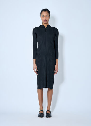 Pleats Please Issey Miyake Pleated Midi Dress Black plp0260001
