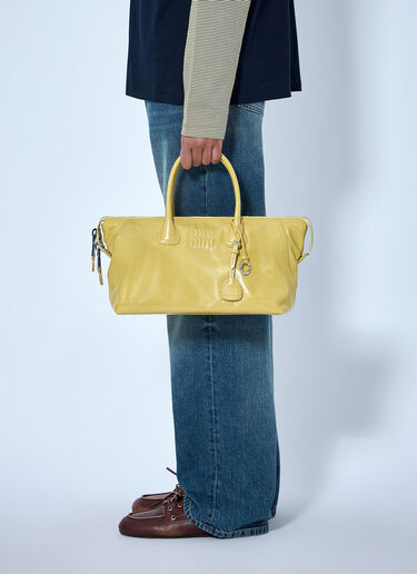 Miu Miu Leather Top Handle Bag Yellow miu0266102