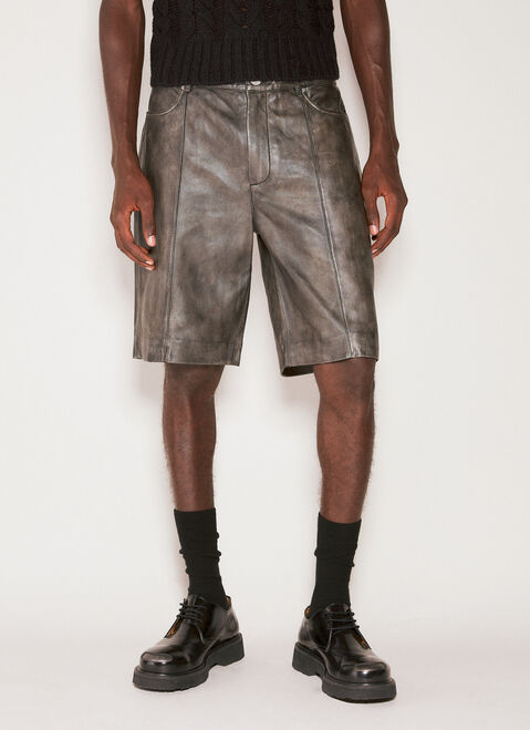 Han Kjøbenhavn Washed Leather Shorts Black han0353001