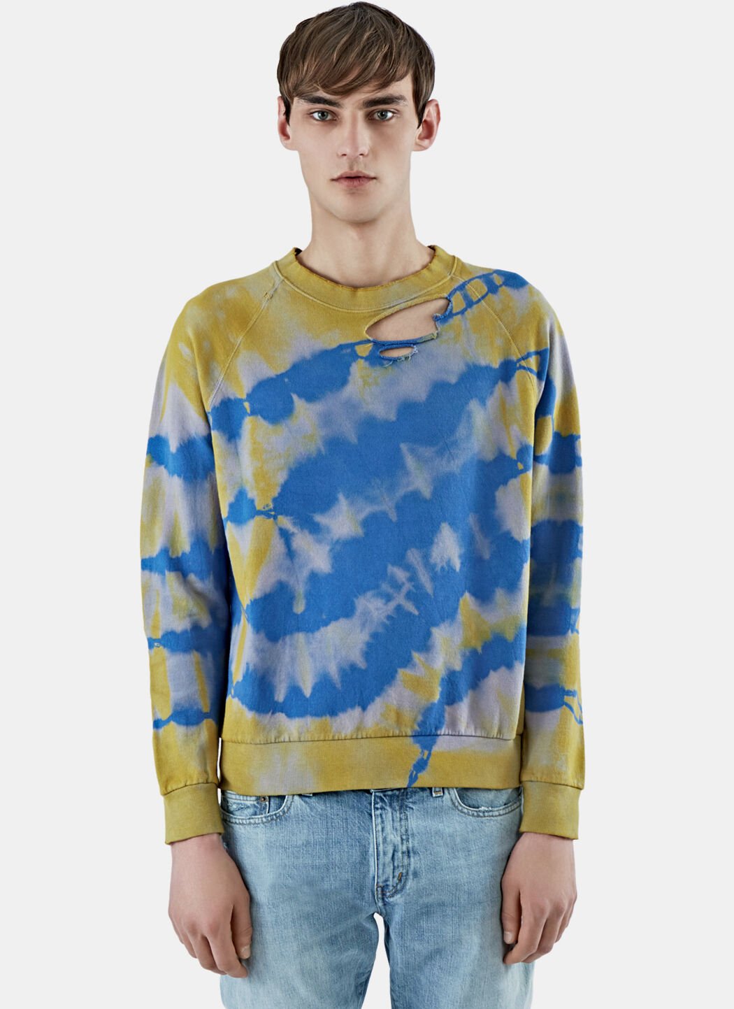 Saint Laurent Tie Dye Sweater en Yellow LN CC